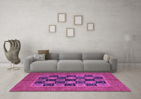 Machine Washable Abstract Purple Modern Rug, wshabs4957pur