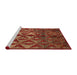 Sideview of Machine Washable Abstract Chocolate Brown Rug, wshabs4958