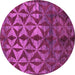 Round Machine Washable Abstract Purple Modern Area Rugs, wshabs4958pur