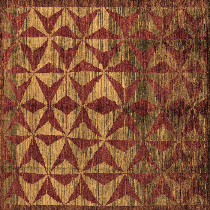 Square Abstract Brown Modern Rug, abs4958brn