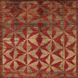 Square Abstract Chocolate Brown Modern Rug, abs4958