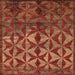 Square Abstract Chocolate Brown Modern Rug, abs4958