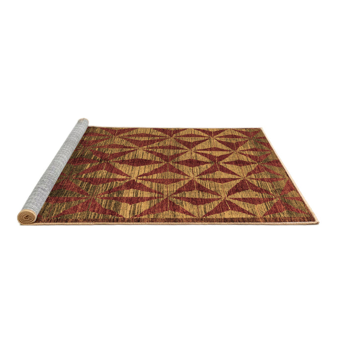 Sideview of Machine Washable Abstract Brown Modern Rug, wshabs4958brn