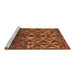 Sideview of Machine Washable Abstract Brown Modern Rug, wshabs4958brn