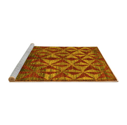 Sideview of Machine Washable Abstract Yellow Modern Rug, wshabs4958yw