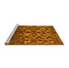 Sideview of Machine Washable Abstract Yellow Modern Rug, wshabs4958yw