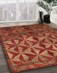 Abstract Chocolate Brown Modern Rug, abs4958