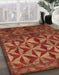 Machine Washable Abstract Chocolate Brown Rug in a Family Room, wshabs4958