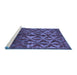 Sideview of Machine Washable Abstract Blue Modern Rug, wshabs4958blu