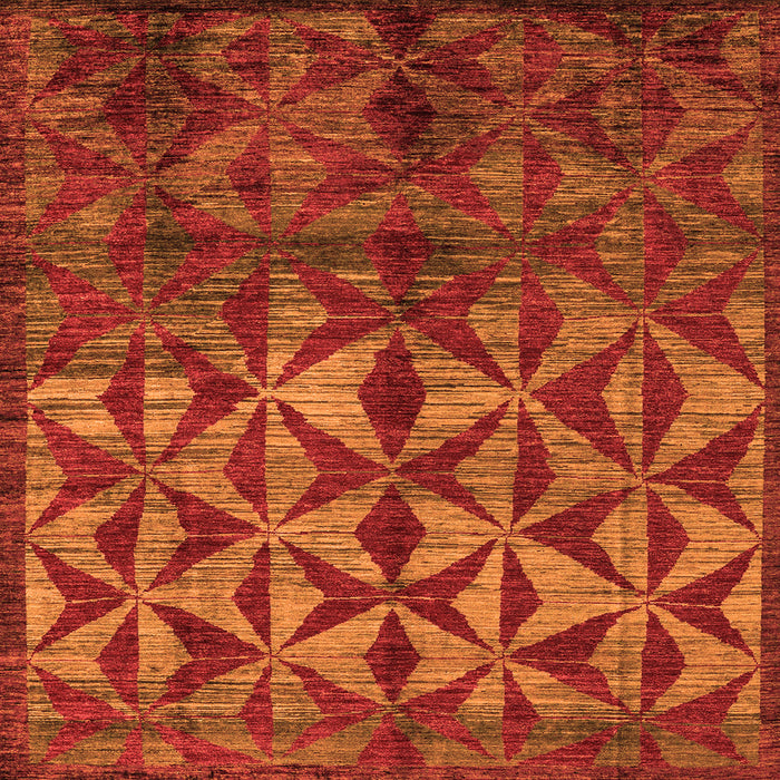 Square Abstract Orange Modern Rug, abs4958org