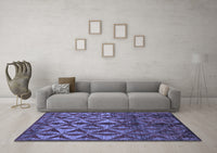 Machine Washable Abstract Blue Modern Rug, wshabs4958blu