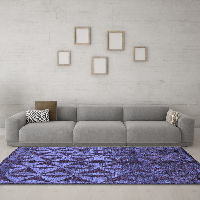Machine Washable Abstract Blue Modern Rug in a Living Room, wshabs4958blu