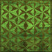 Square Machine Washable Abstract Green Modern Area Rugs, wshabs4958grn