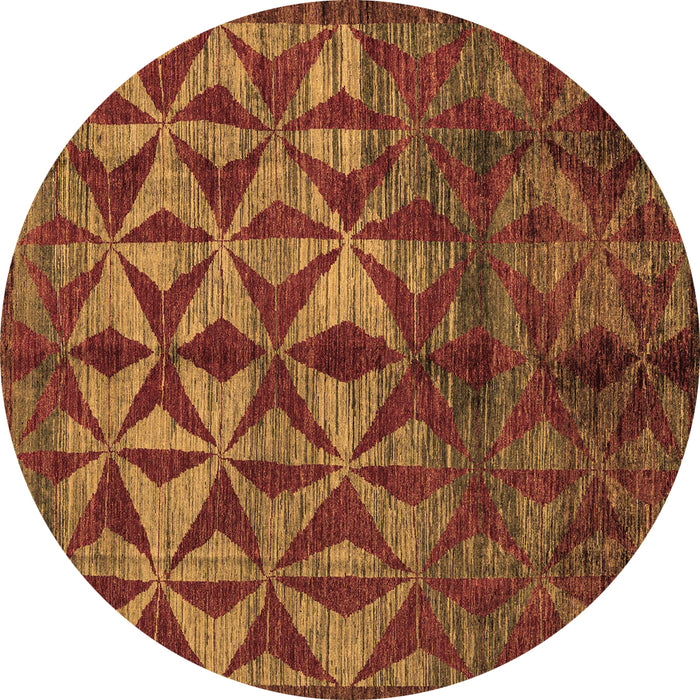 Round Machine Washable Abstract Brown Modern Rug, wshabs4958brn