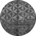 Round Abstract Gray Modern Rug, abs4958gry