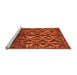 Sideview of Machine Washable Abstract Orange Modern Area Rugs, wshabs4958org