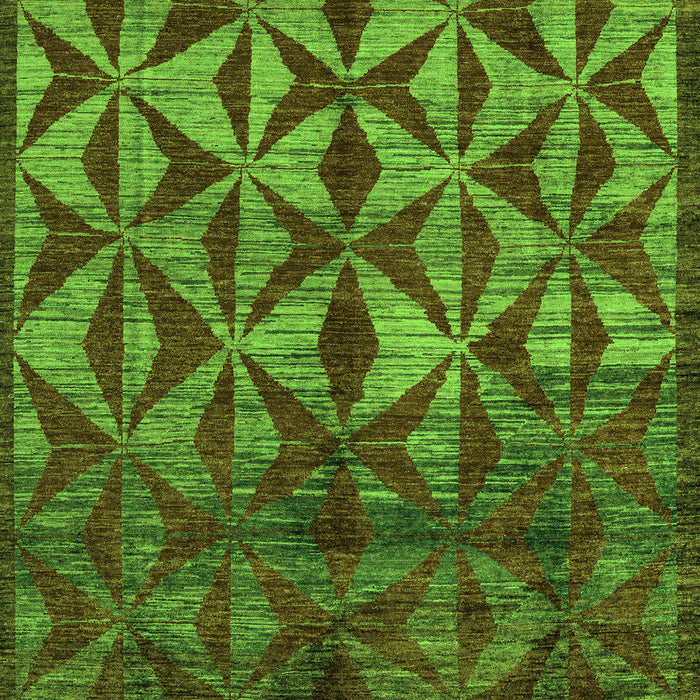 Machine Washable Abstract Green Modern Area Rugs, wshabs4958grn