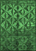 Machine Washable Abstract Emerald Green Modern Area Rugs, wshabs4958emgrn