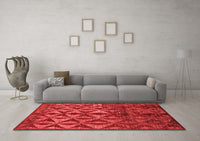 Machine Washable Abstract Red Modern Rug, wshabs4958red