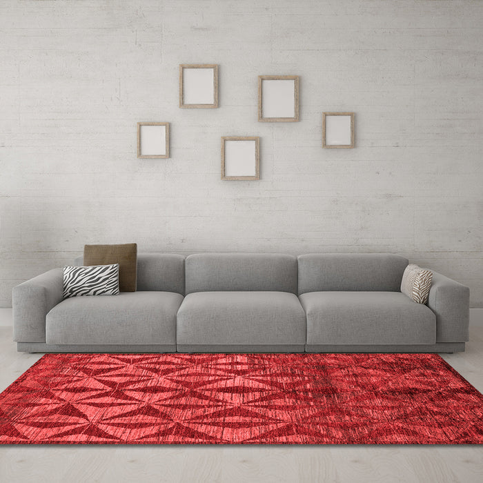 Modern Red Washable Rugs