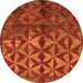 Round Abstract Orange Modern Rug, abs4958org