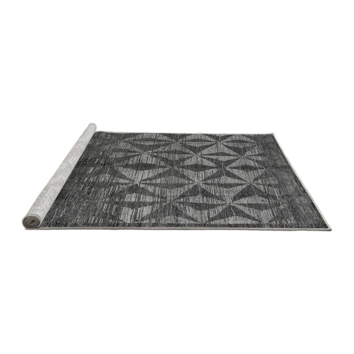 Sideview of Machine Washable Abstract Gray Modern Rug, wshabs4958gry