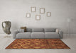 Machine Washable Abstract Brown Modern Rug in a Living Room,, wshabs4958brn