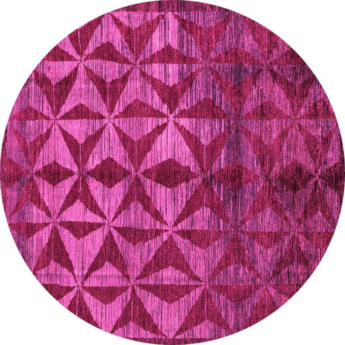 Round Abstract Pink Modern Rug, abs4958pnk