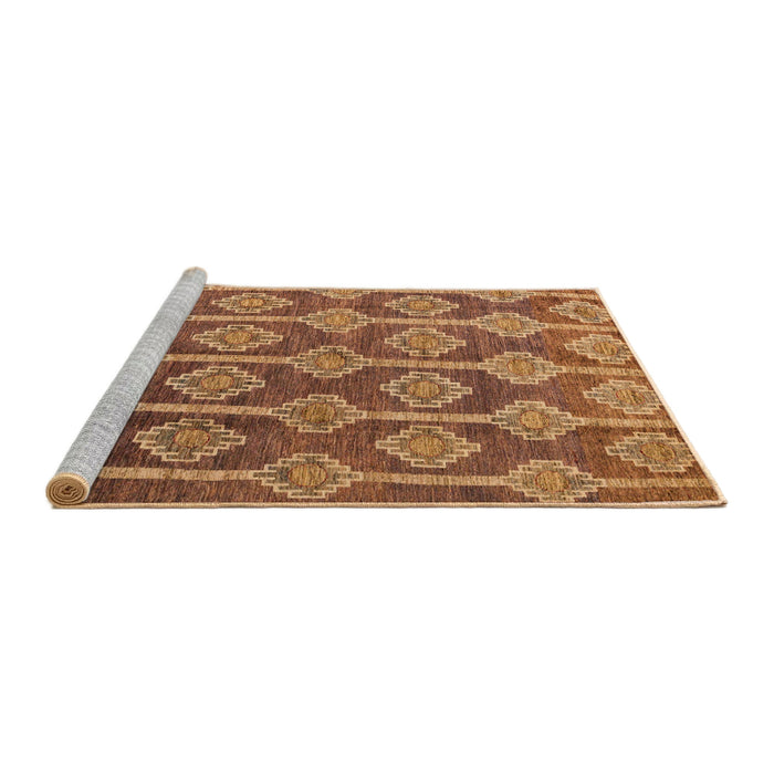 Sideview of Machine Washable Abstract Orange Rug, wshabs4959