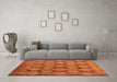 Machine Washable Abstract Orange Modern Area Rugs in a Living Room, wshabs4959org