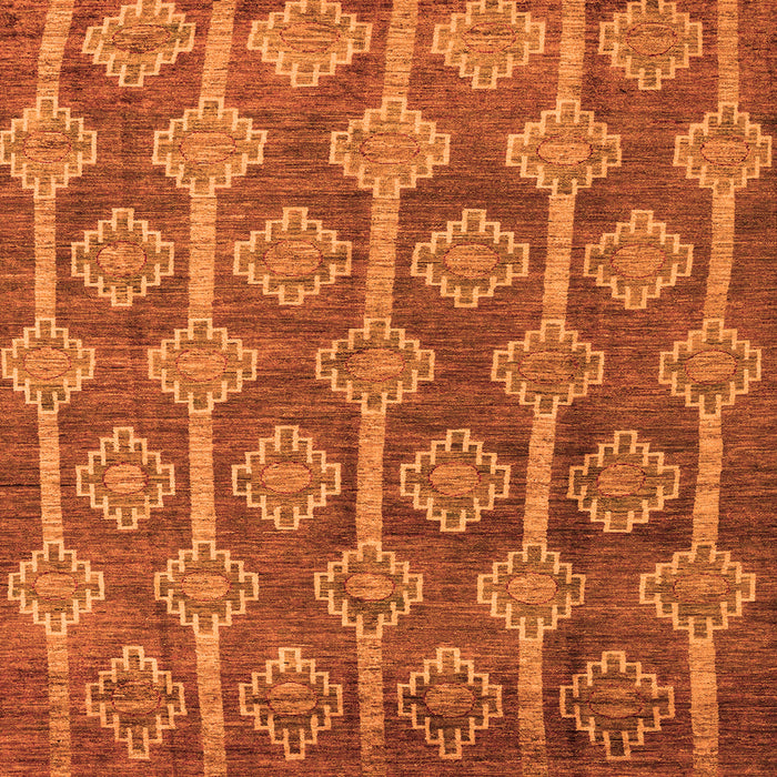 Square Machine Washable Abstract Orange Modern Area Rugs, wshabs4959org