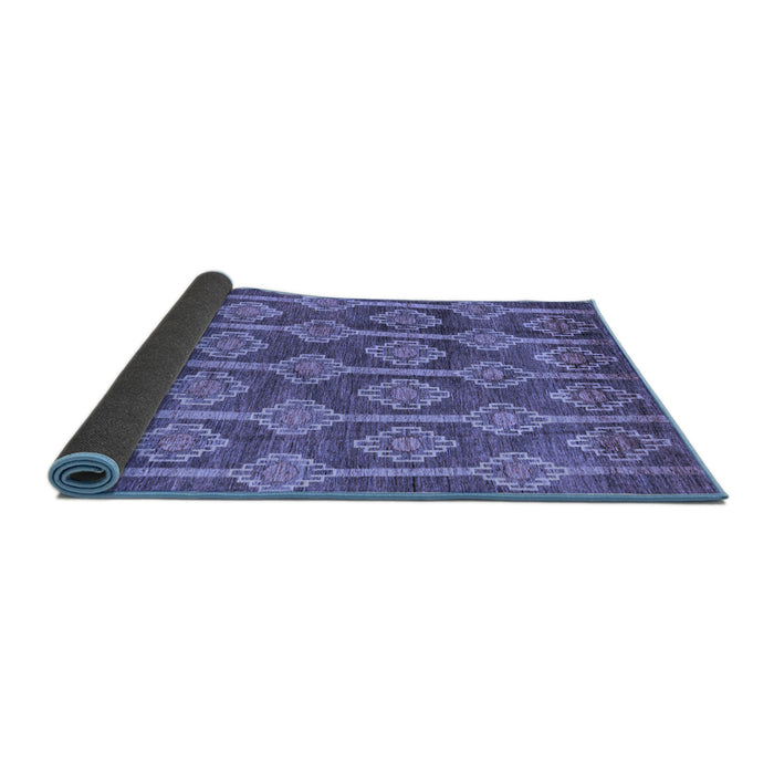 Sideview of Abstract Blue Modern Rug, abs4959blu
