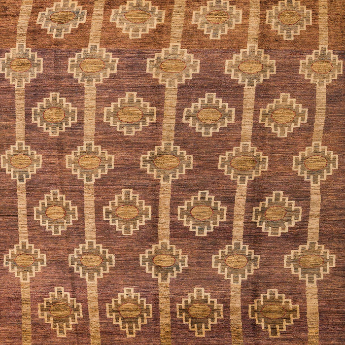 Square Machine Washable Abstract Orange Rug, wshabs4959