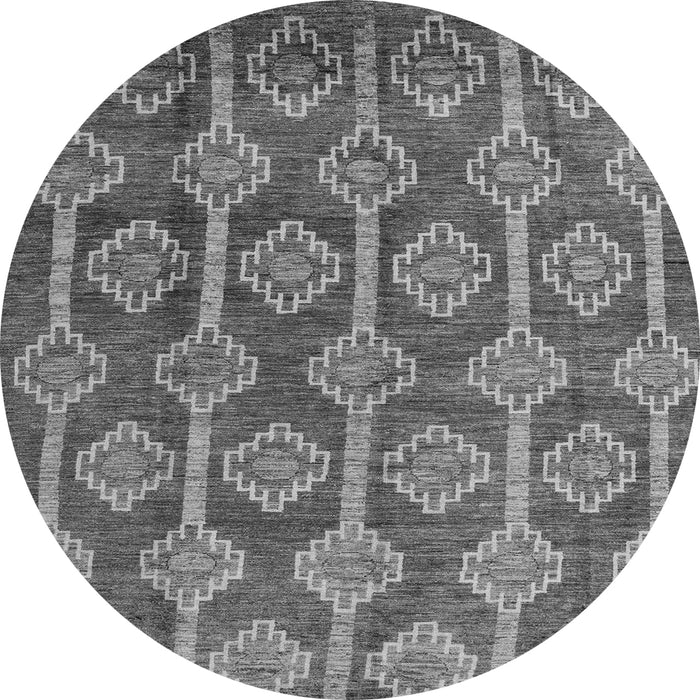 Round Machine Washable Abstract Gray Modern Rug, wshabs4959gry