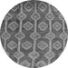 Round Machine Washable Abstract Gray Modern Rug, wshabs4959gry