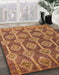 Abstract Orange Modern Rug in Family Room, abs4959