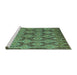 Sideview of Machine Washable Abstract Turquoise Modern Area Rugs, wshabs4959turq