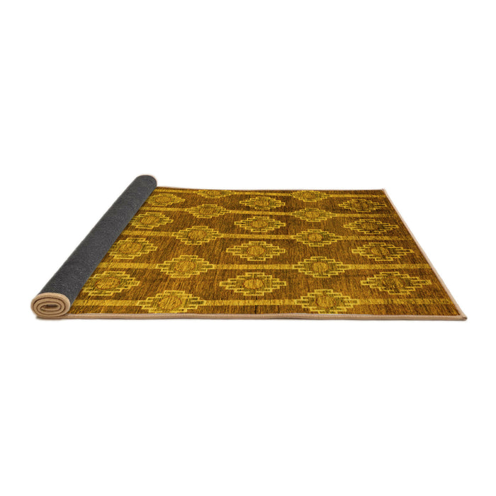 Sideview of Abstract Yellow Modern Rug, abs4959yw