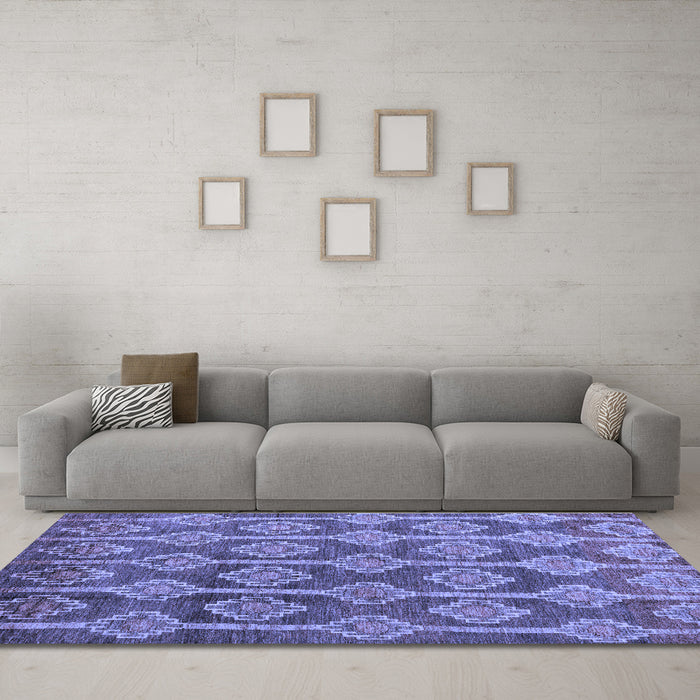 Machine Washable Abstract Blue Modern Rug in a Living Room, wshabs4959blu