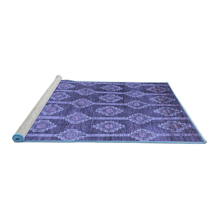 Sideview of Machine Washable Abstract Blue Modern Rug, wshabs4959blu