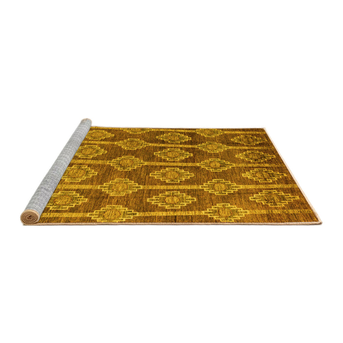 Sideview of Machine Washable Abstract Yellow Modern Rug, wshabs4959yw