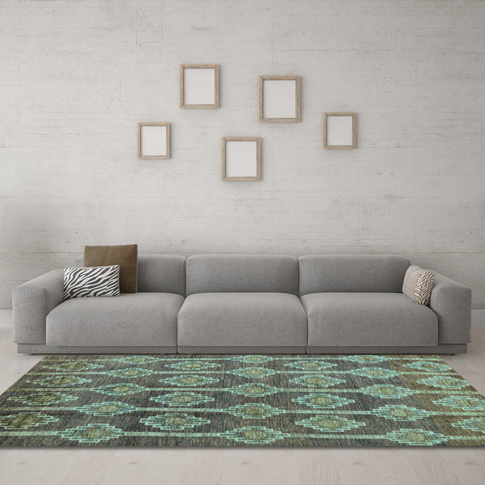 Machine Washable Abstract Light Blue Modern Rug in a Living Room, wshabs4959lblu