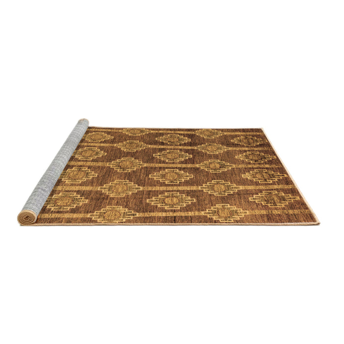 Sideview of Machine Washable Abstract Brown Modern Rug, wshabs4959brn