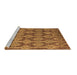 Sideview of Machine Washable Abstract Brown Modern Rug, wshabs4959brn