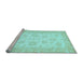 Sideview of Machine Washable Oriental Light Blue Traditional Rug, wshabs495lblu