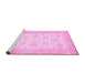 Sideview of Machine Washable Oriental Pink Traditional Rug, wshabs495pnk