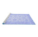 Sideview of Machine Washable Oriental Blue Traditional Rug, wshabs495blu