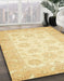 Machine Washable Abstract Sun Yellow Rug in a Family Room, wshabs495