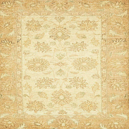 Square Abstract Sun Yellow Oriental Rug, abs495