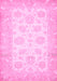 Machine Washable Oriental Pink Traditional Rug, wshabs495pnk